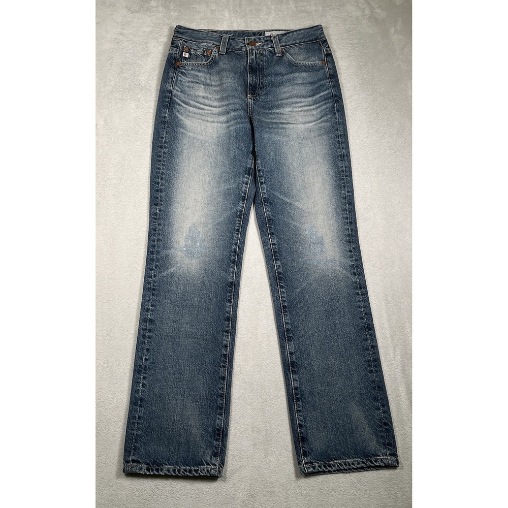 AG-ED Adriano Goldschmied 25 Saige High Rise Straight Jeans Japanese Denim